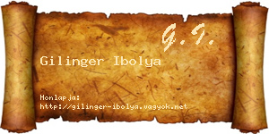 Gilinger Ibolya névjegykártya